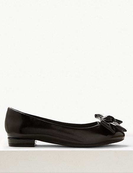 Extra Wide Fit Bow Ballet Pumps