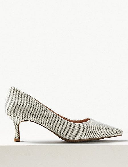 Wide Fit Kitten Heel Court Shoes