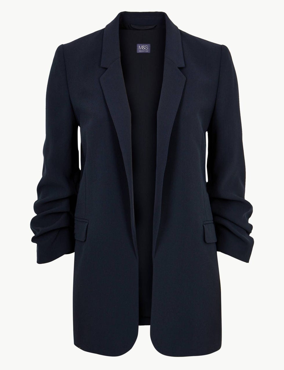 Ruched Sleeve Blazer