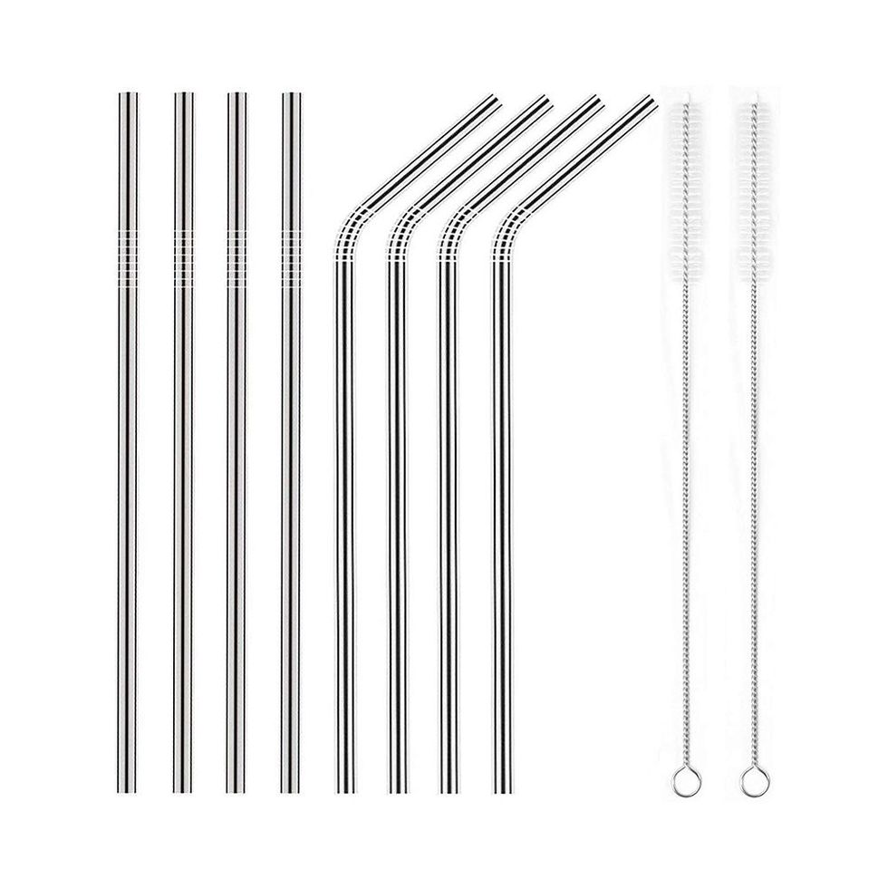 Stainless Steel Metal Straws (Set of Eight)