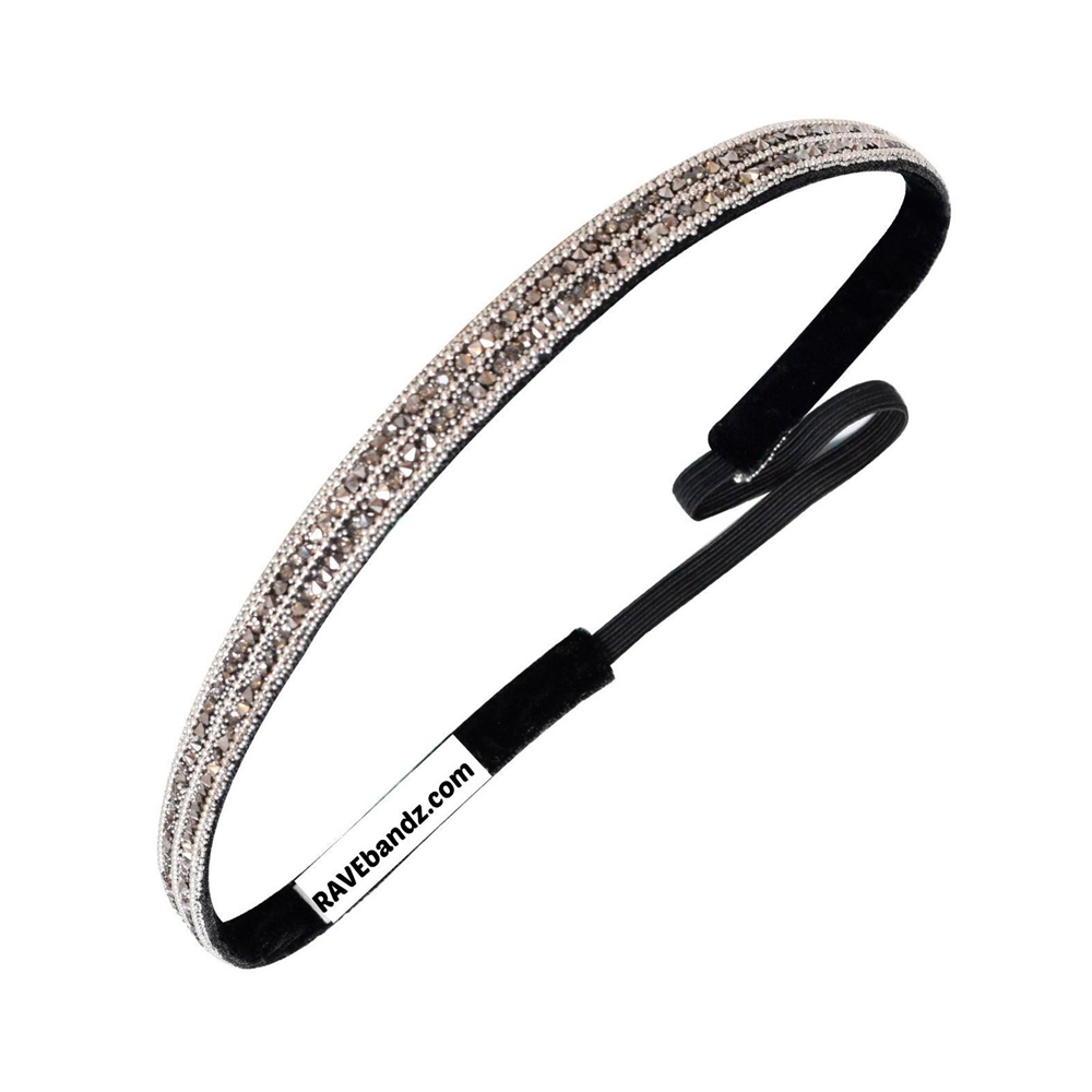 Jeweled Non-Slip, Velvet-Lined Elastic Headband