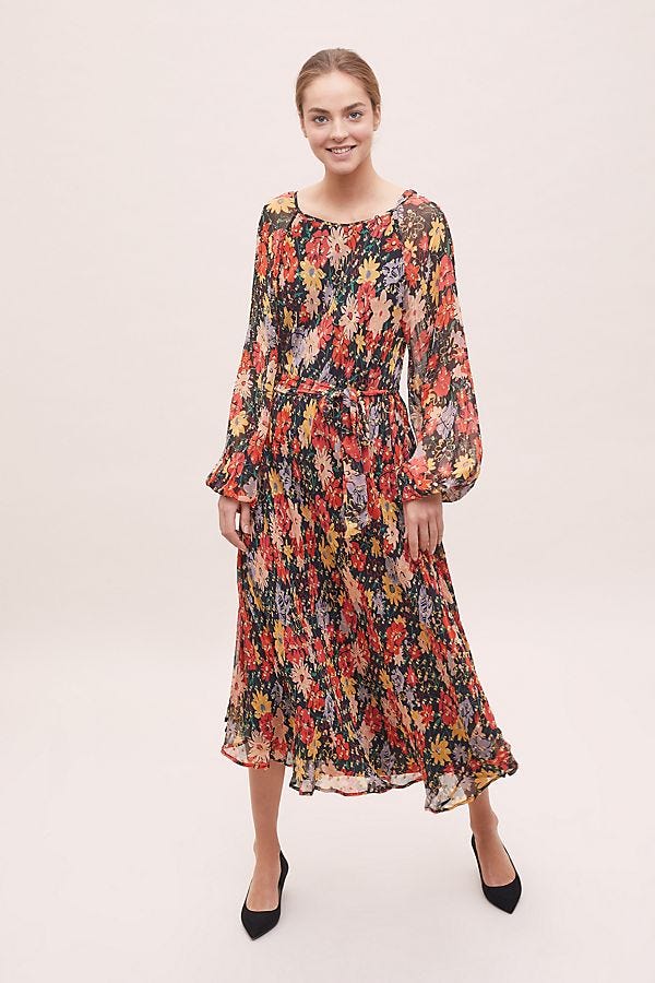 Midnight Floral Print Dress
