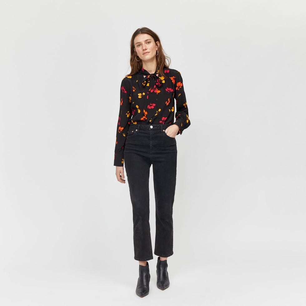 Sunset Floral Pussybow Blouse 
