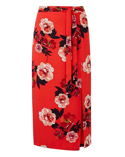 Red Floral Skirt