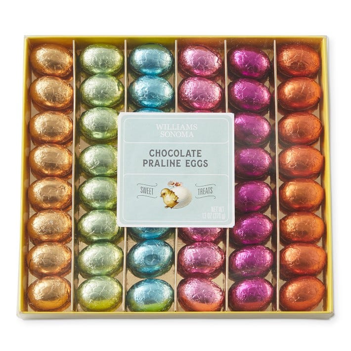 Williams Sonoma Rainbow Chocolate Praline Eggs