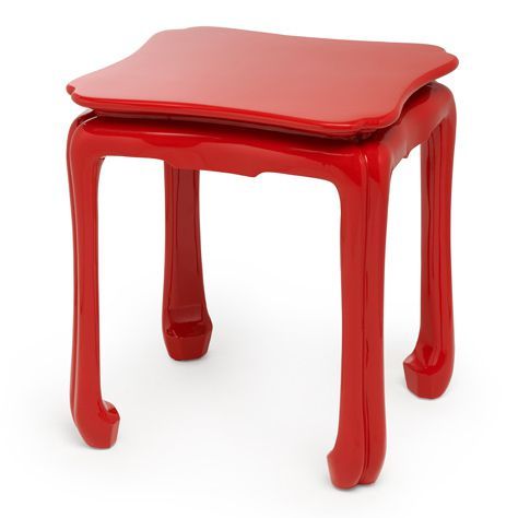 Chinoiserie Lacquered Table in Chinese Red