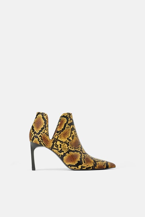 snake print heels zara