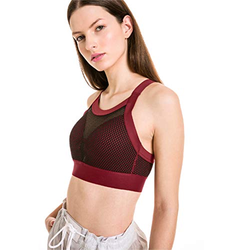 A Burgundy and Mesh Sports Bra