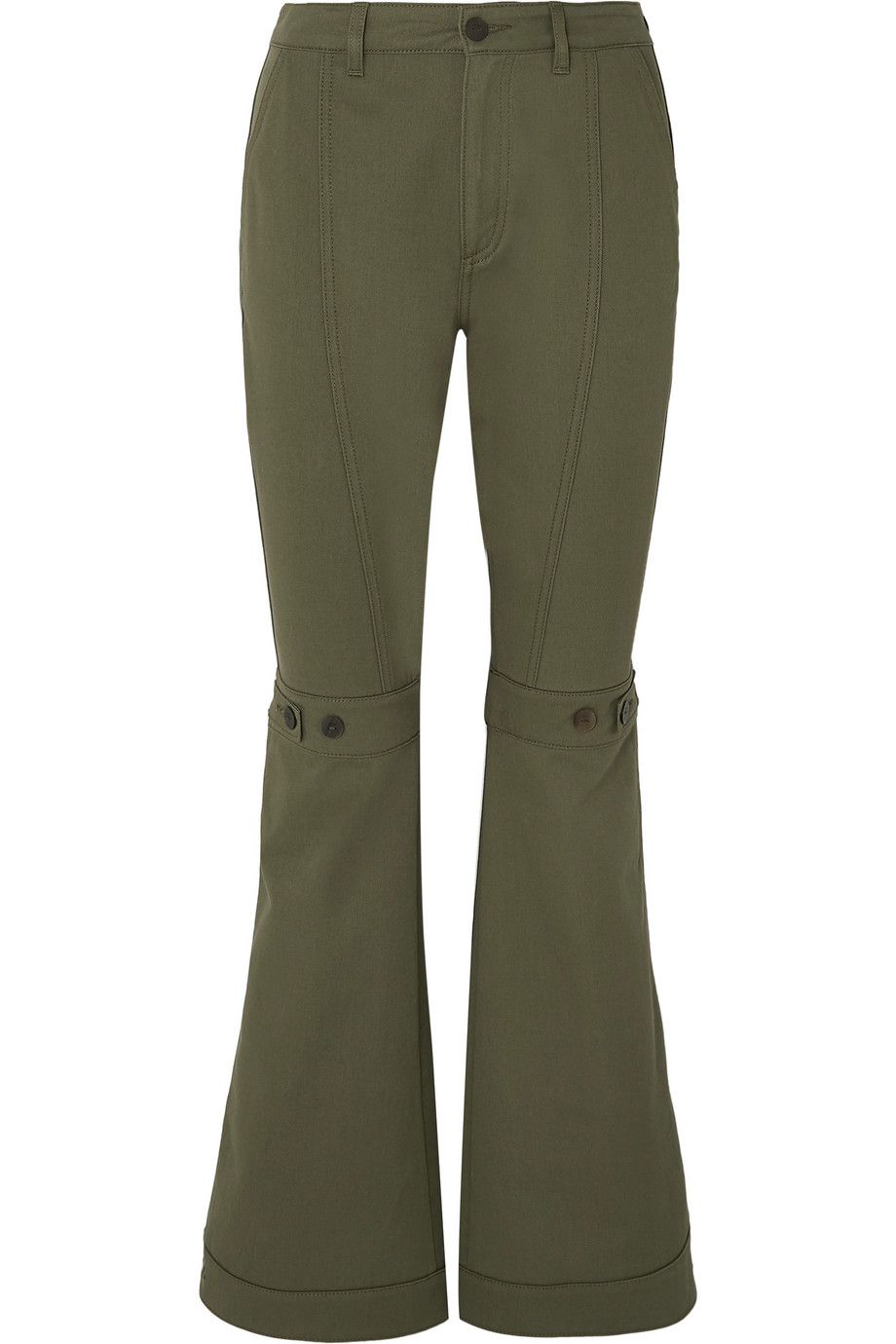 Cotton-Twill Flared Pants