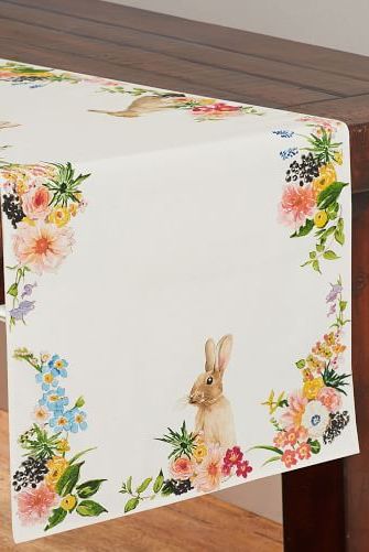Floral Bunny Table Runner