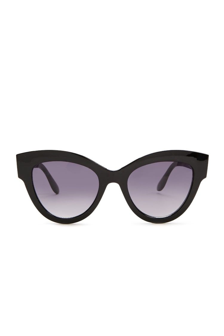 Curved Brow-Bar Cat-Eye Sunglasses