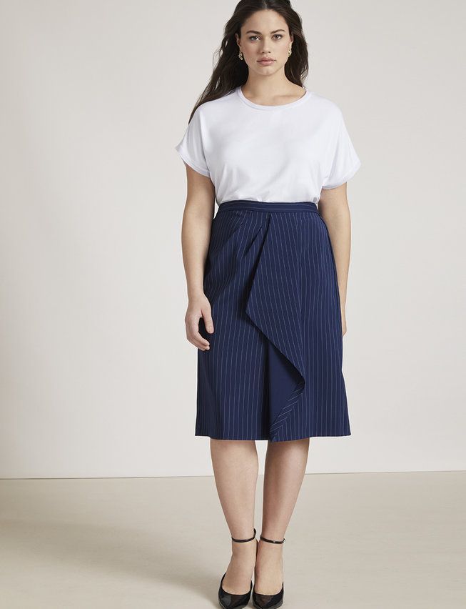 Asymmetric Draped Pencil Skirt