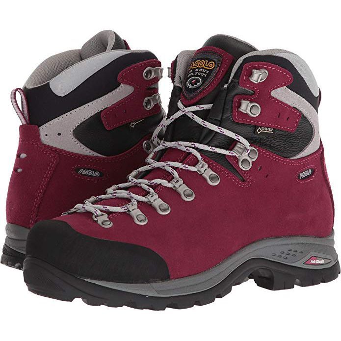 bright colored hiking boots