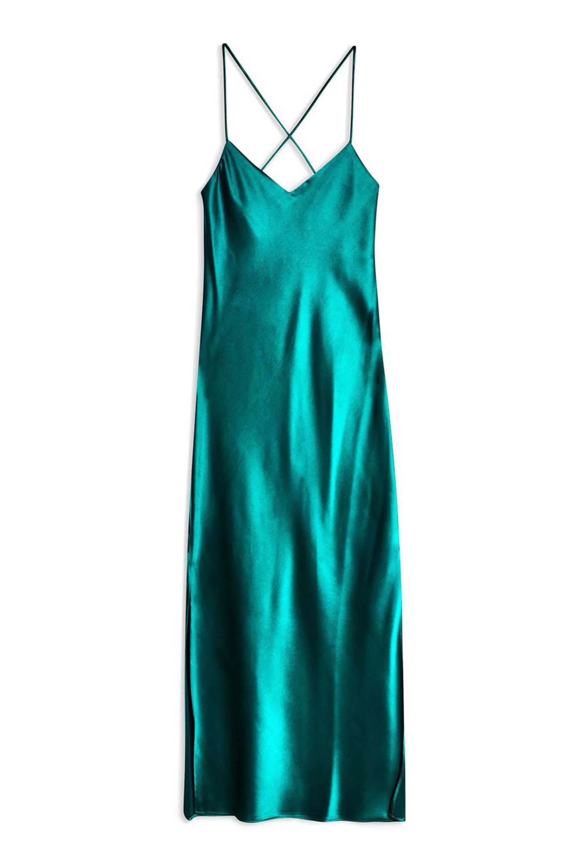 zara color block slip dress