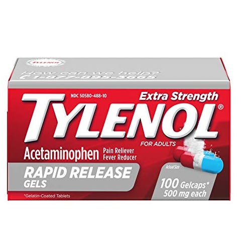 Extra Strength Rapid Release Gels with Acetaminophen