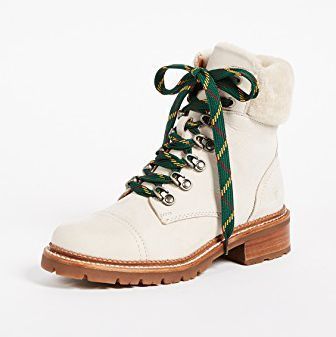 cream hiking boots