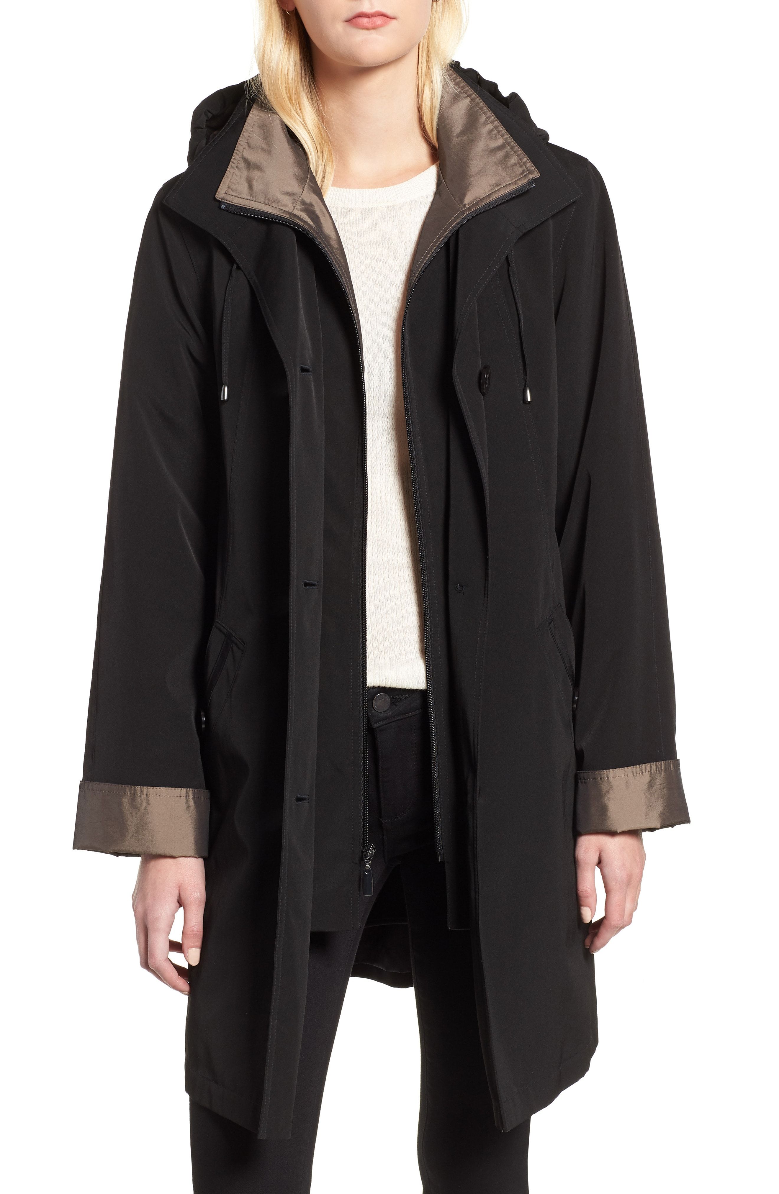 Gallery detachable hood sale and liner raincoat