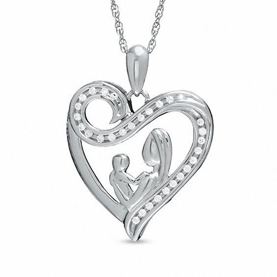 Diamond Swirl Heart Necklace