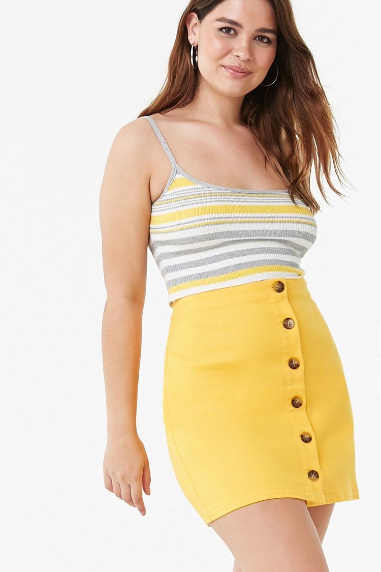 Forever 21 Plus Size Button-Front Mini Skirt