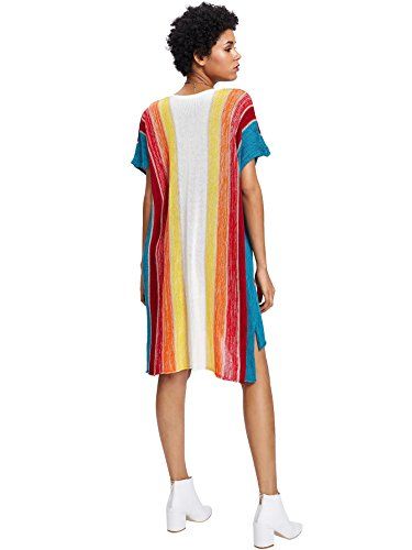 Short Sleeve Color Block Hem Dress