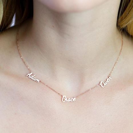 Dainty Triple Name Necklace