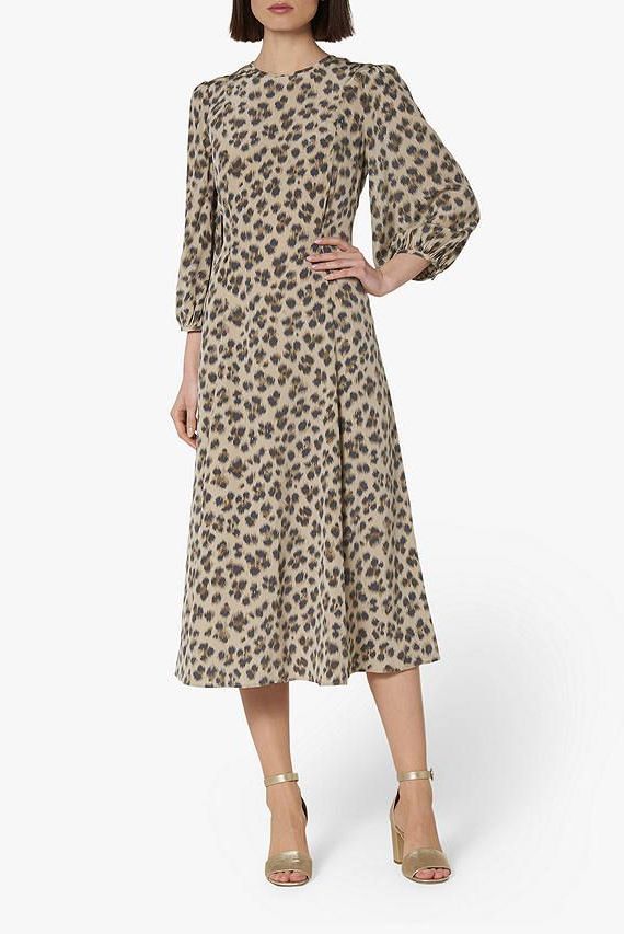L.K.Bennett Kaia Flared Leopard Print Dress, Multi