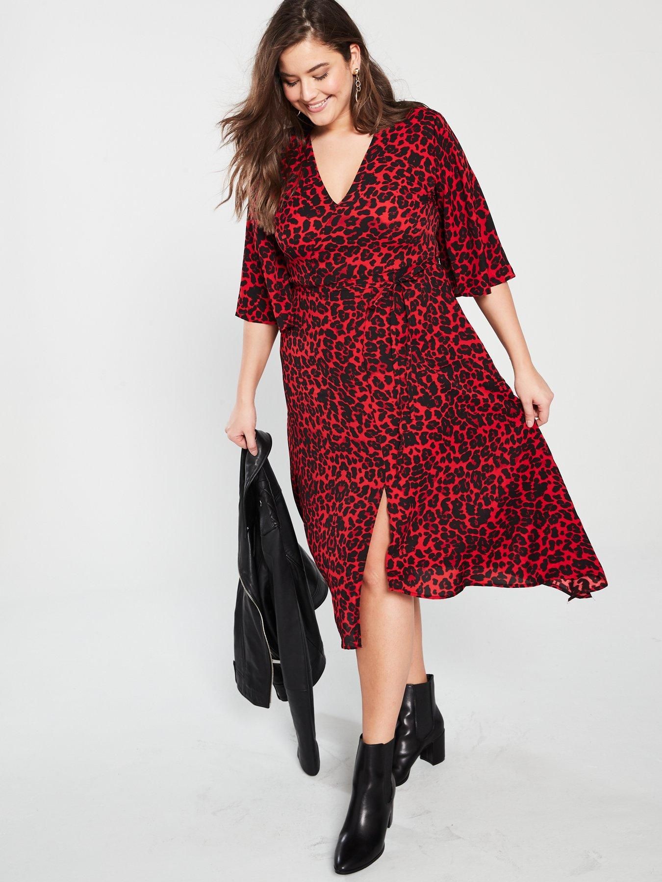 mint velvet red leopard dress