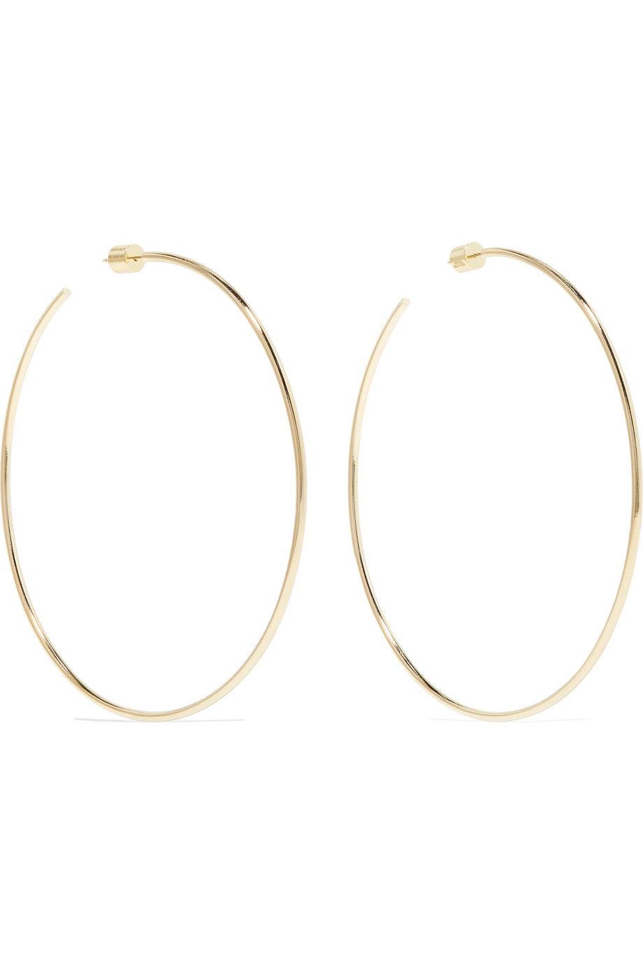 Skinny gold-plated hoop earrings