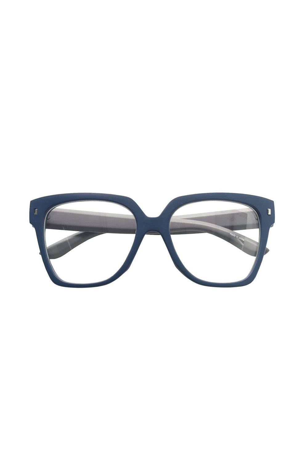 Retro Nerd Geek Oversized Eye Glasses Horn Rim Framed Clear Lens Spectacles (MATT BLUE 90214)