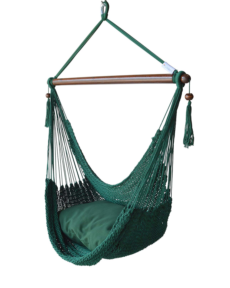 green softspun polyester hammock chair