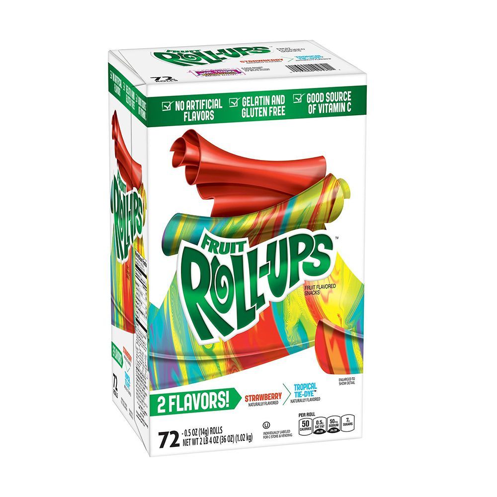 Fruit Roll-Ups Strawberry and Tropical Tie-Dye (72 Rolls)