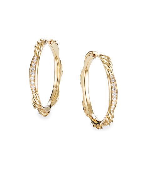 Tides 18k Gold Diamond Hoop Earrings