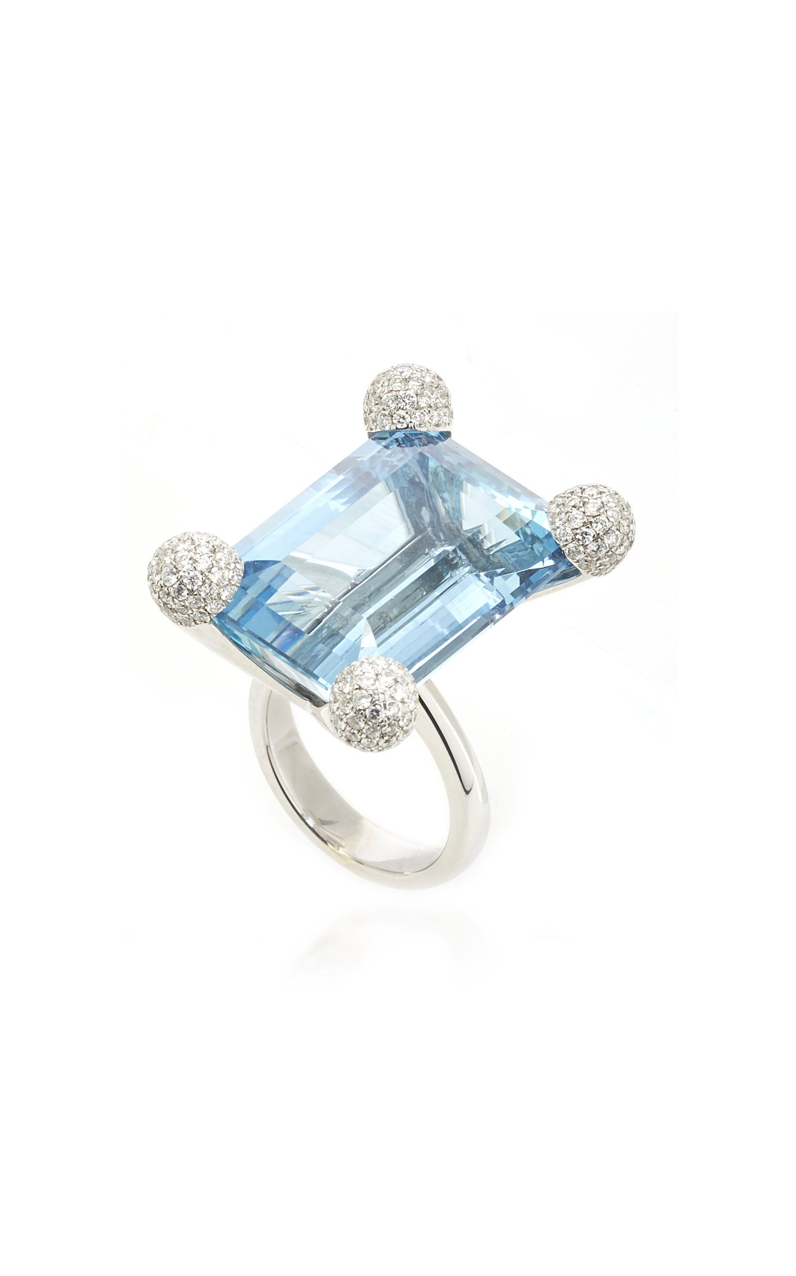 Aqua And Round Ring by Sidney Garber