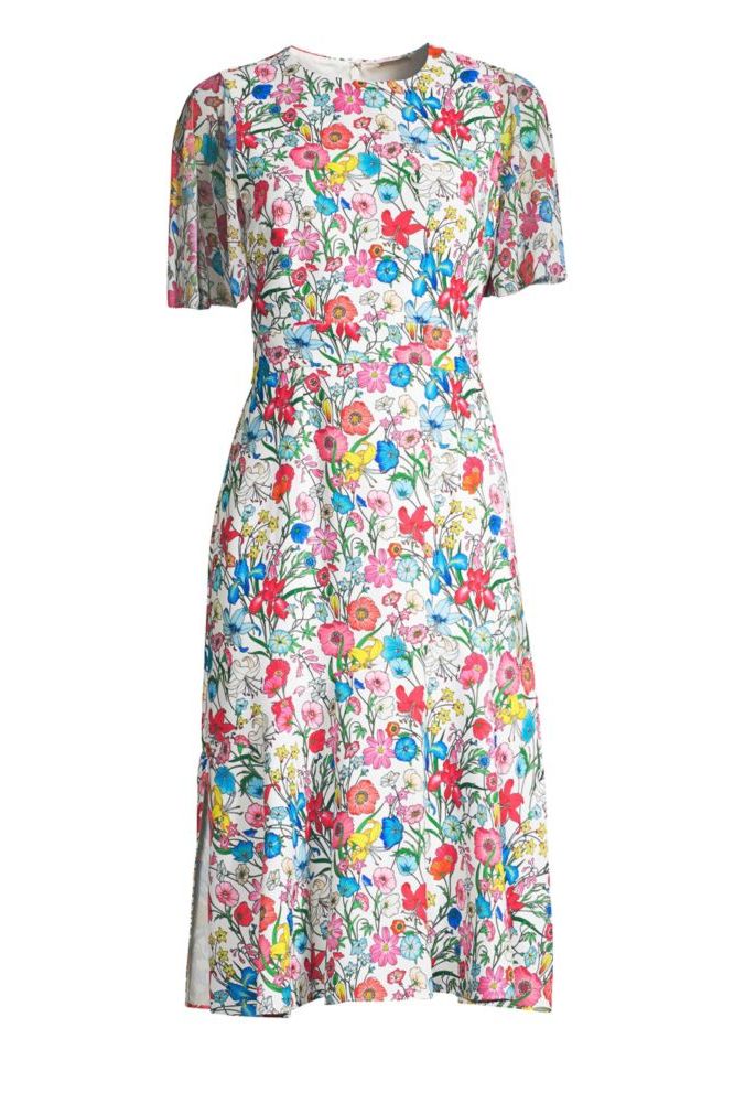 Sabrina Floral Butterfly Sleeve A-Line Dress