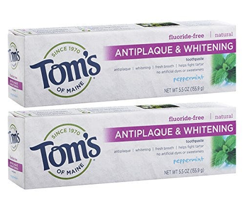 PeppermintAntiplaque and Whitening Fluoride-Free Toothpaste