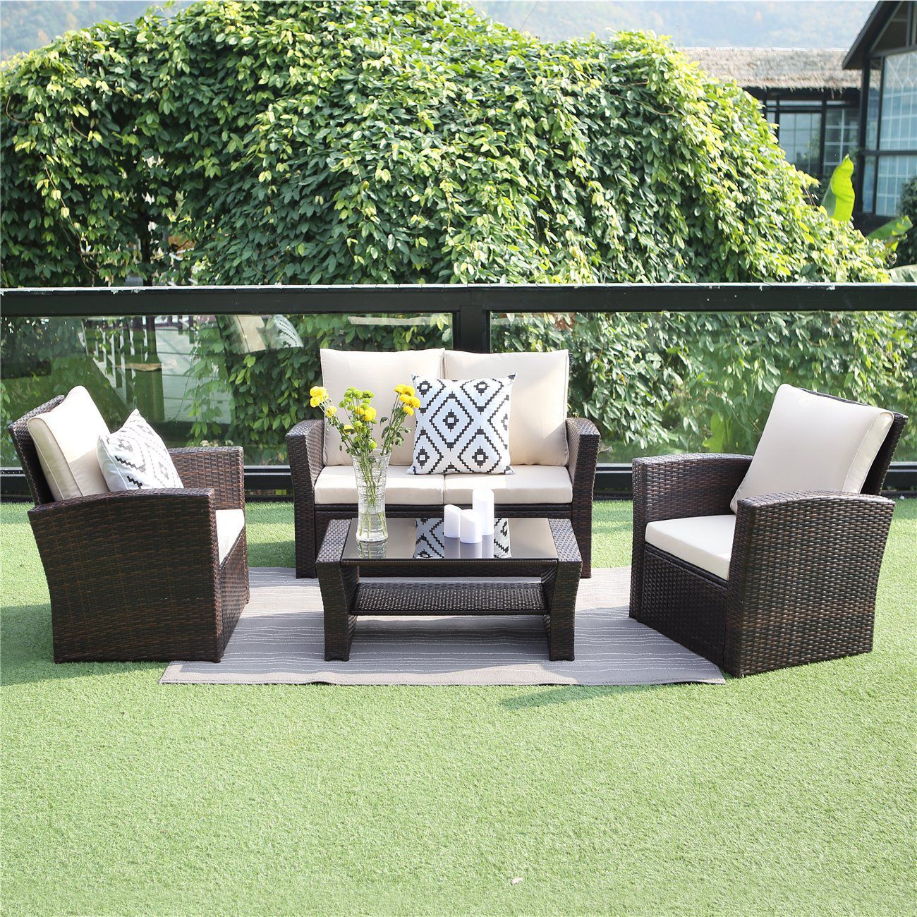 3 Piece Wicker Patio Set - VisualHunt