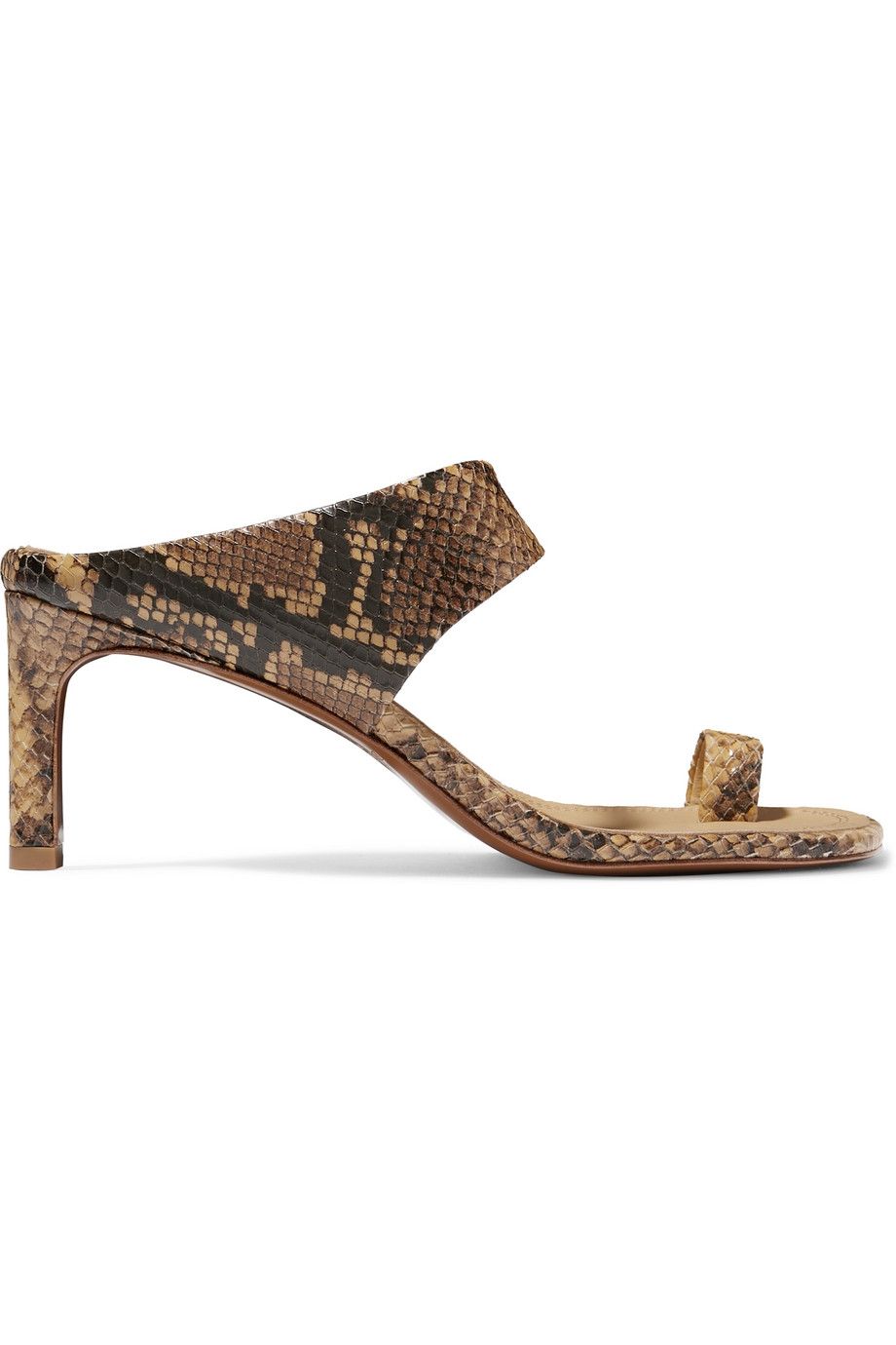 Snake-Effect Leather Sandals