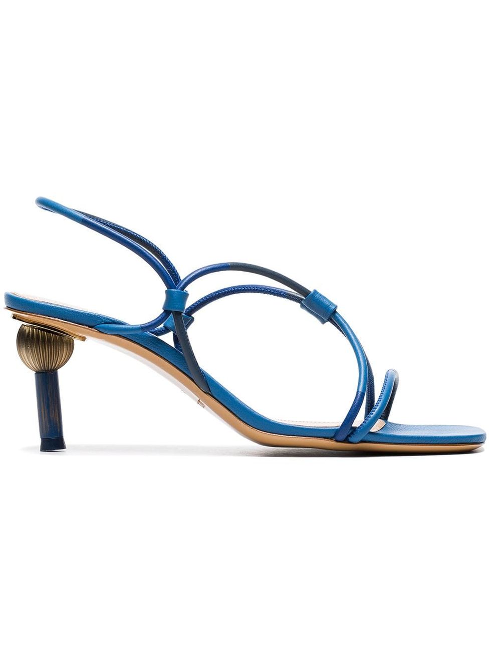 Blue Crossover Slingback Sandals 