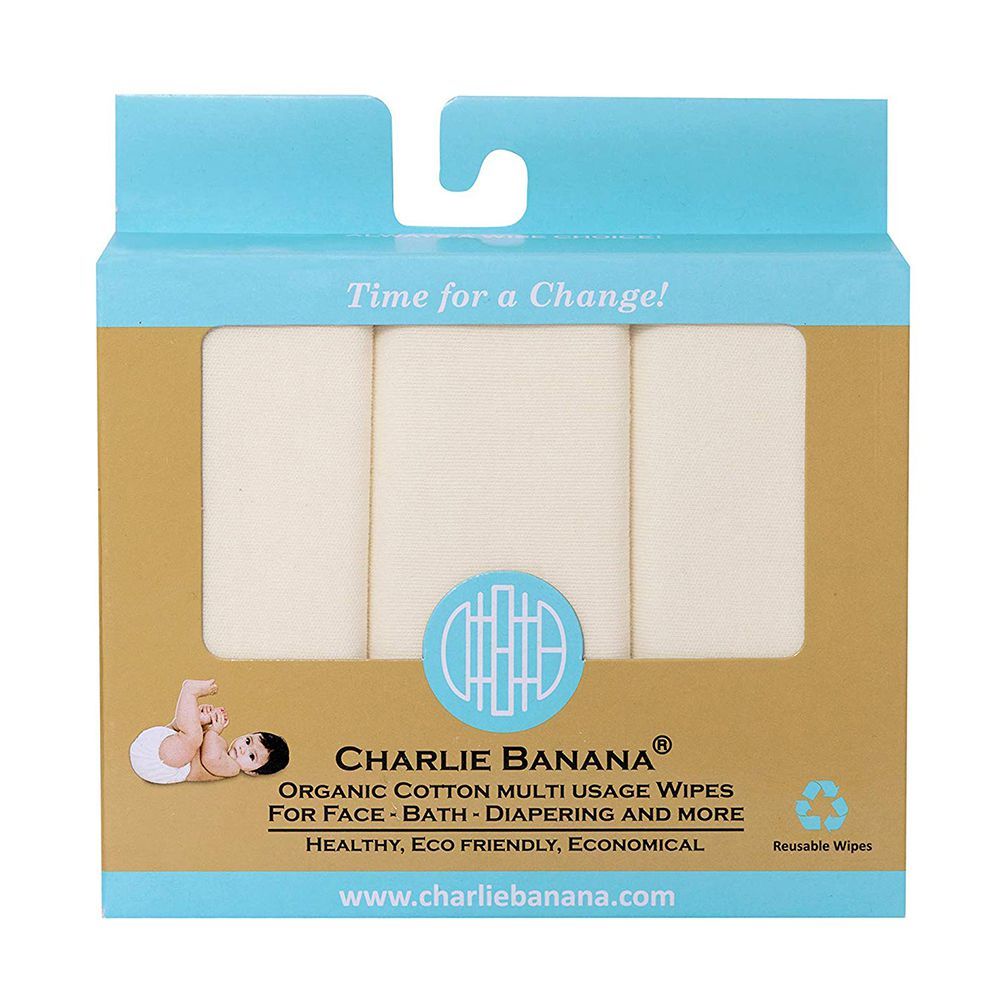 Charlie Banana 10-Pack Organic Cotton Wipes