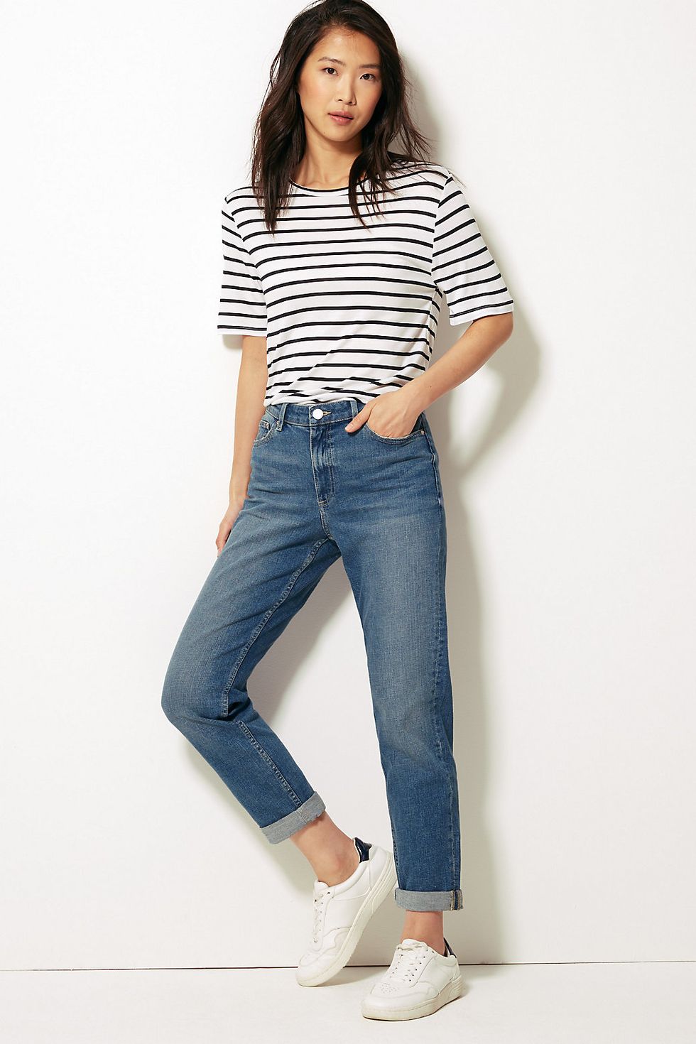Slim Bootcut Jeans, M&S Collection