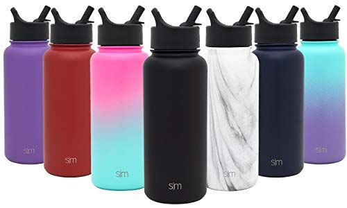 Simple Modern 18oz Summit Kids Water Bottle Thermos with Straw Lid Dishwasher Safe Vacuum Insulated Double Wall Tumbler Travel Cup 18/8 Stainless Steel Fox and The Flower 