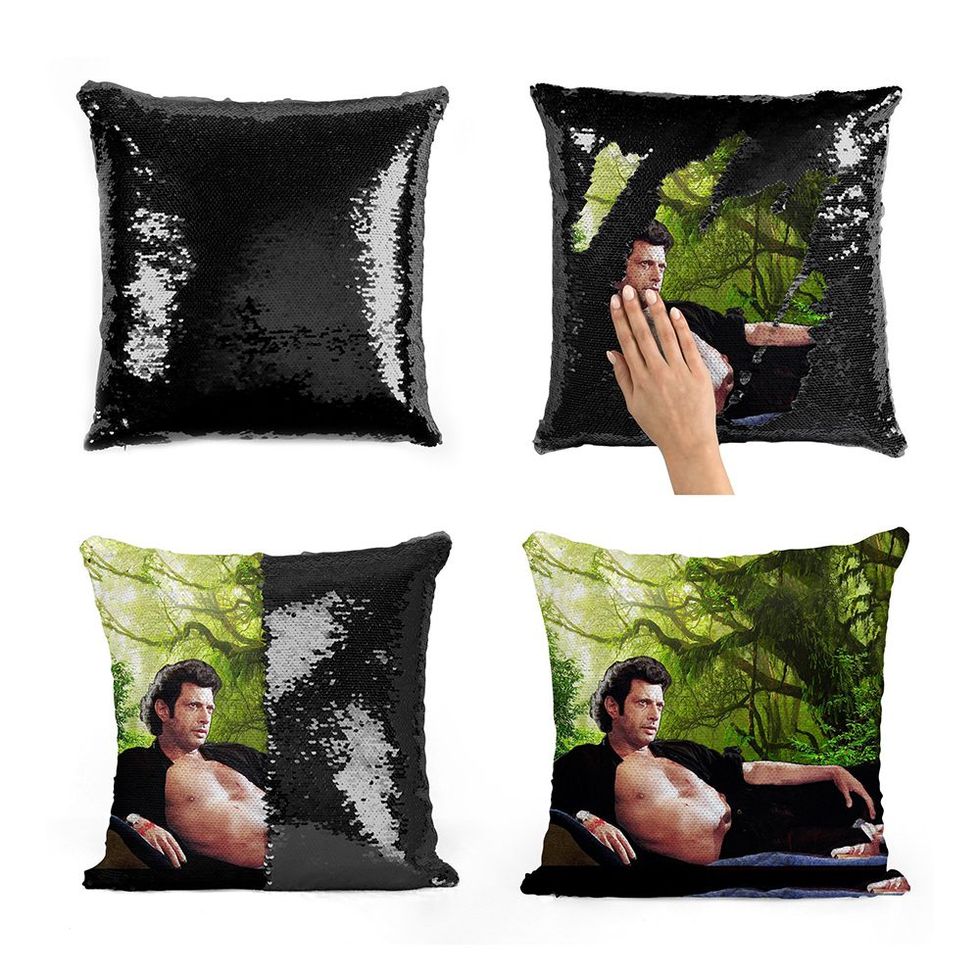 Shirtless Jeff Goldblum Sequin Pillow