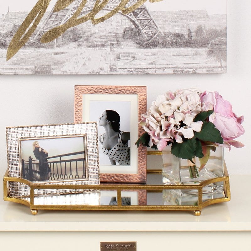 Metal Mirrored Vanity Tray