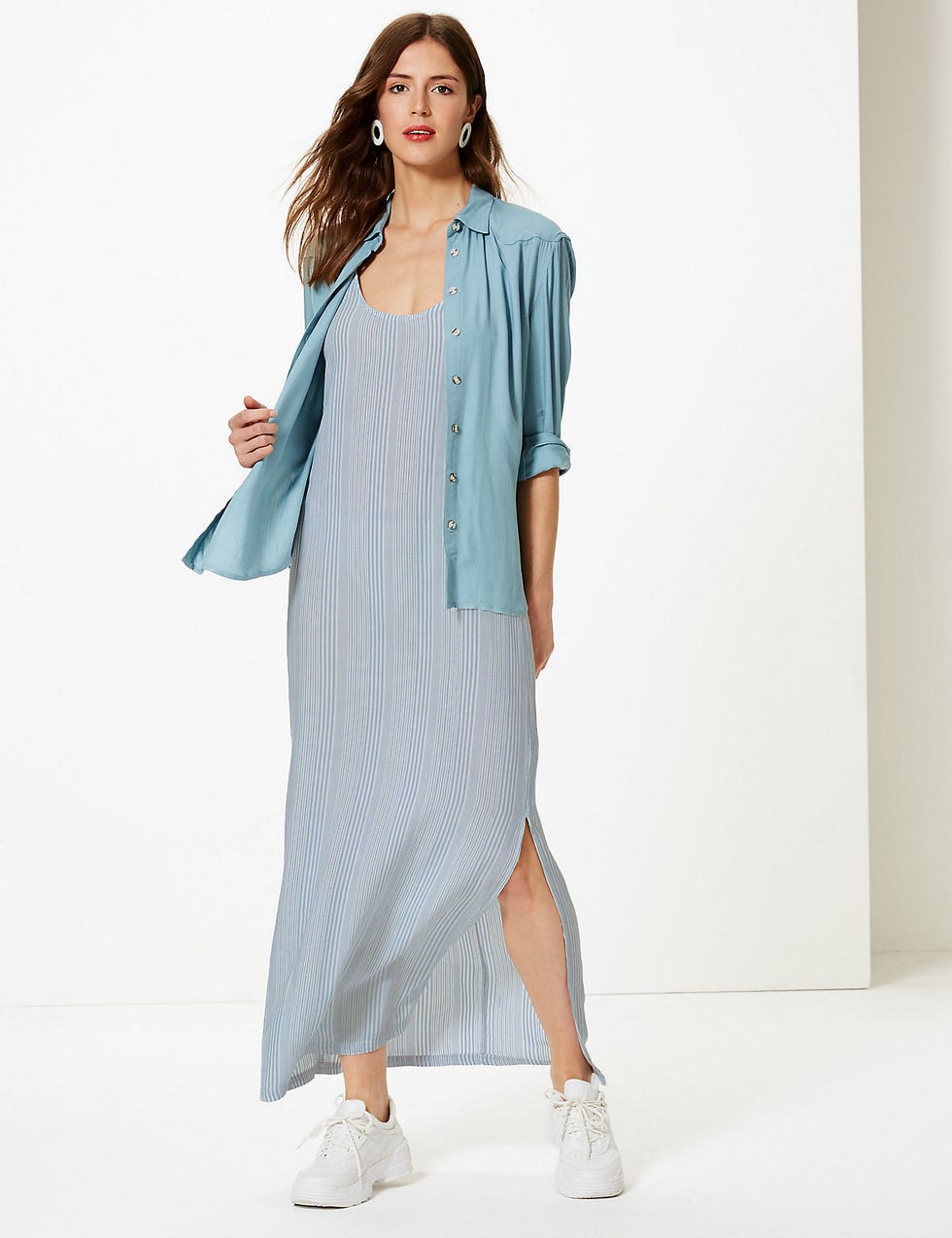 Striped Shift Maxi Dress