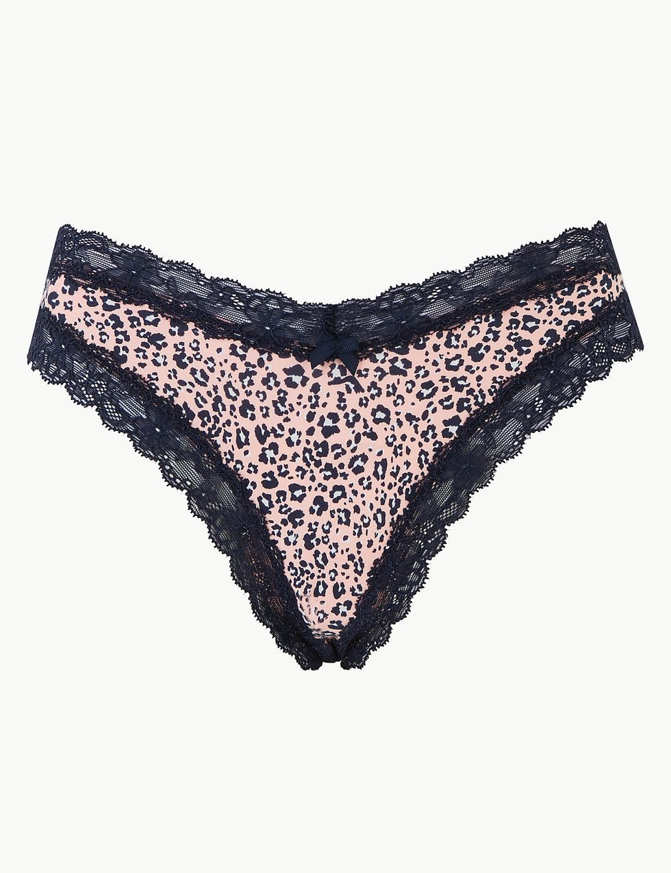 NEW! M&S Marks & Spencer fuchsia lace no VPL thong G-string knickers panties
