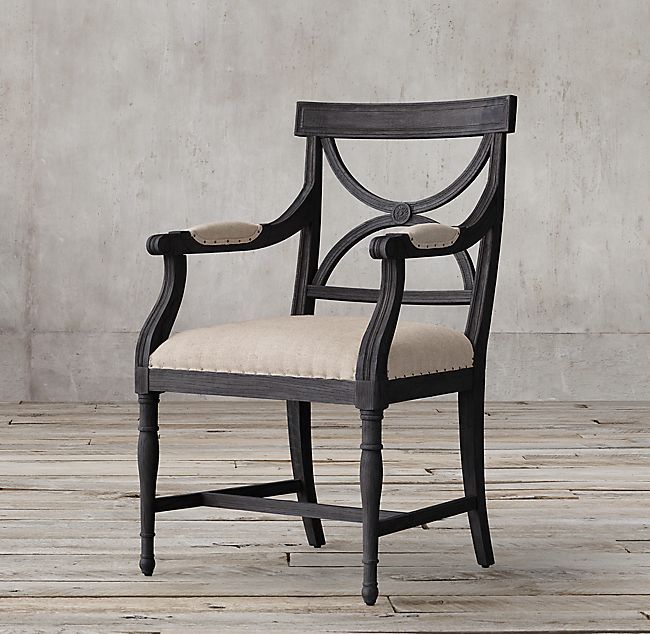 18th C. Gustavian X-Back Fabric Armchair 
