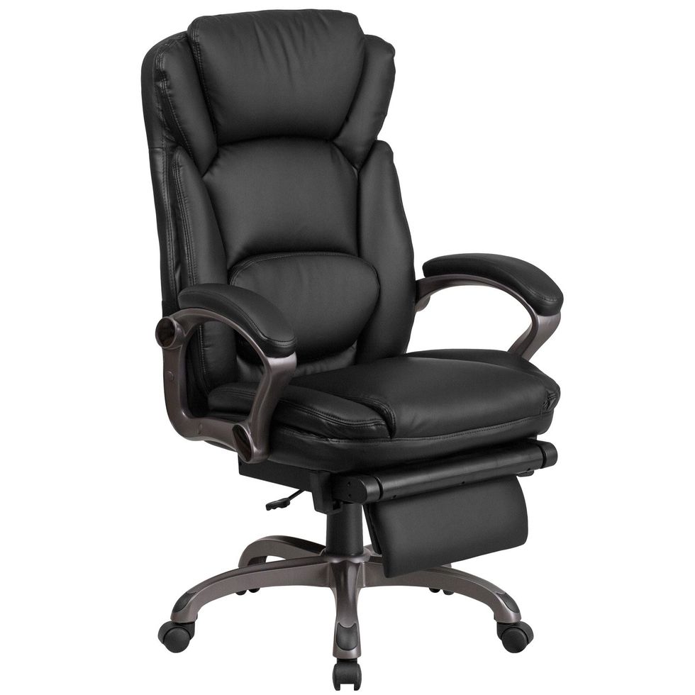 Reclining Swivel Office Chair with Padded Armrests