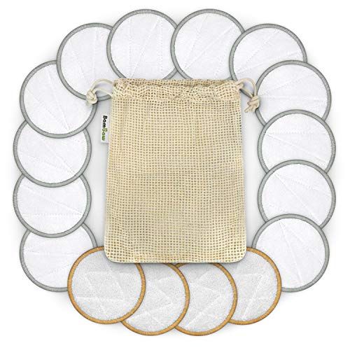 16 Bamboo Removal Pads with Laundry Bag 