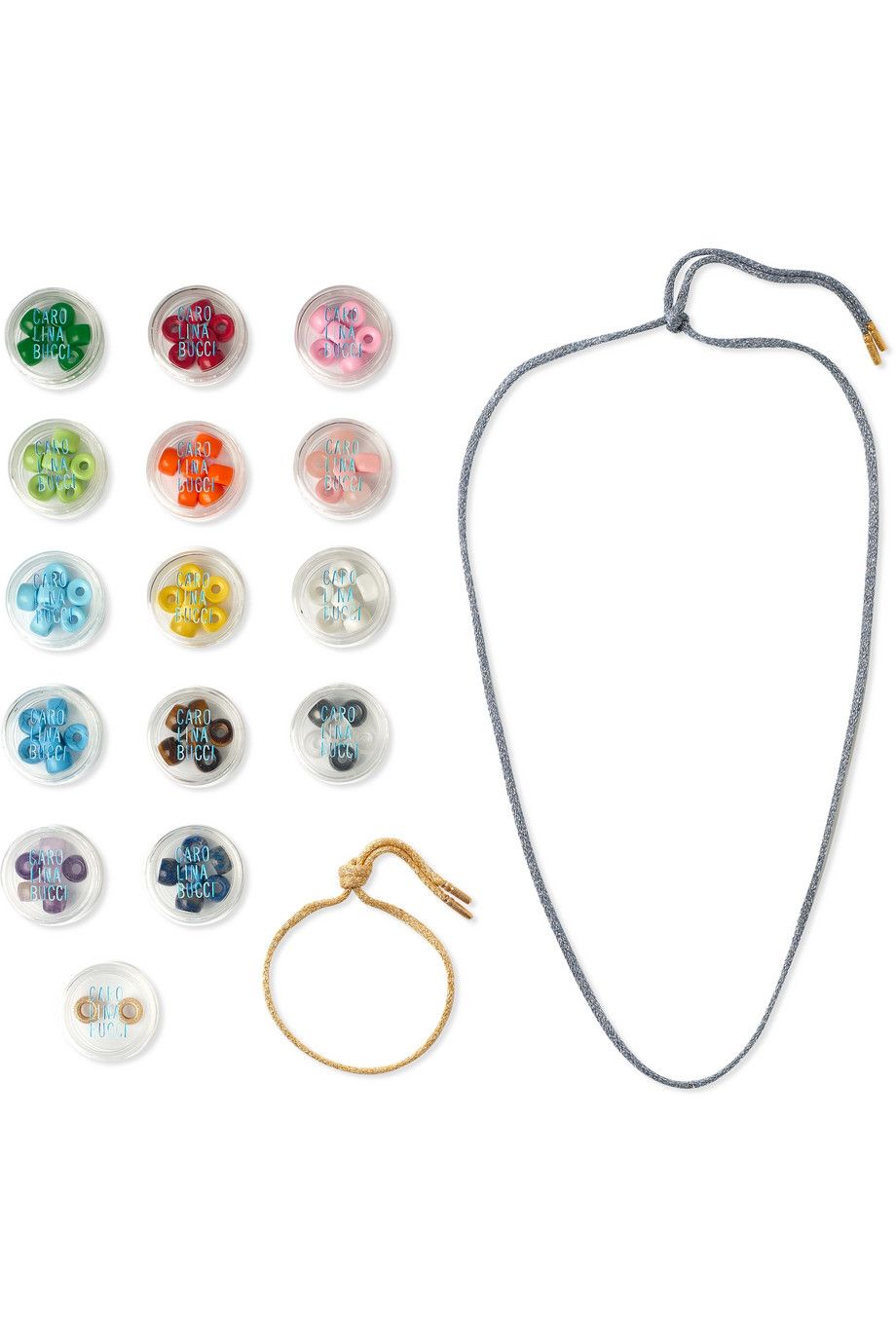Lurex multi-stone bracelet and necklace set
