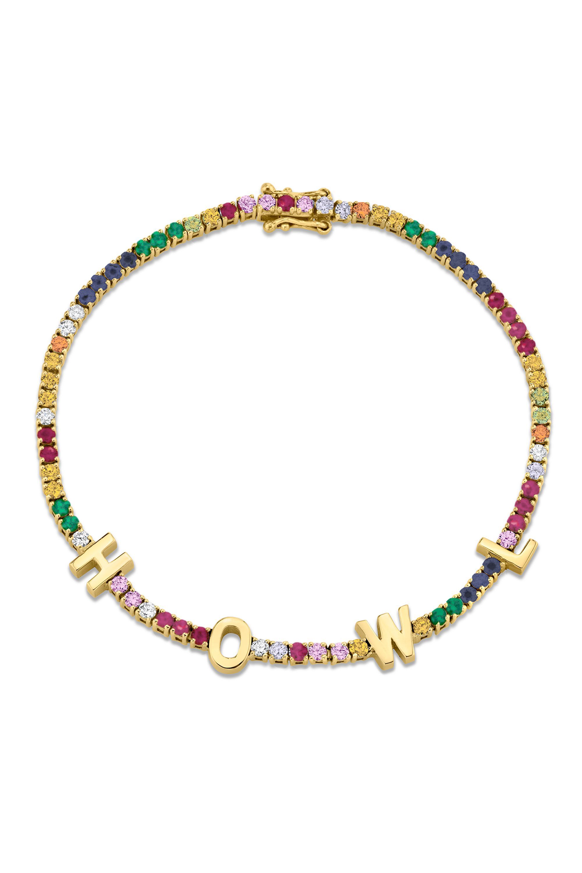 Personalized Rainbow Tennis Bracelet